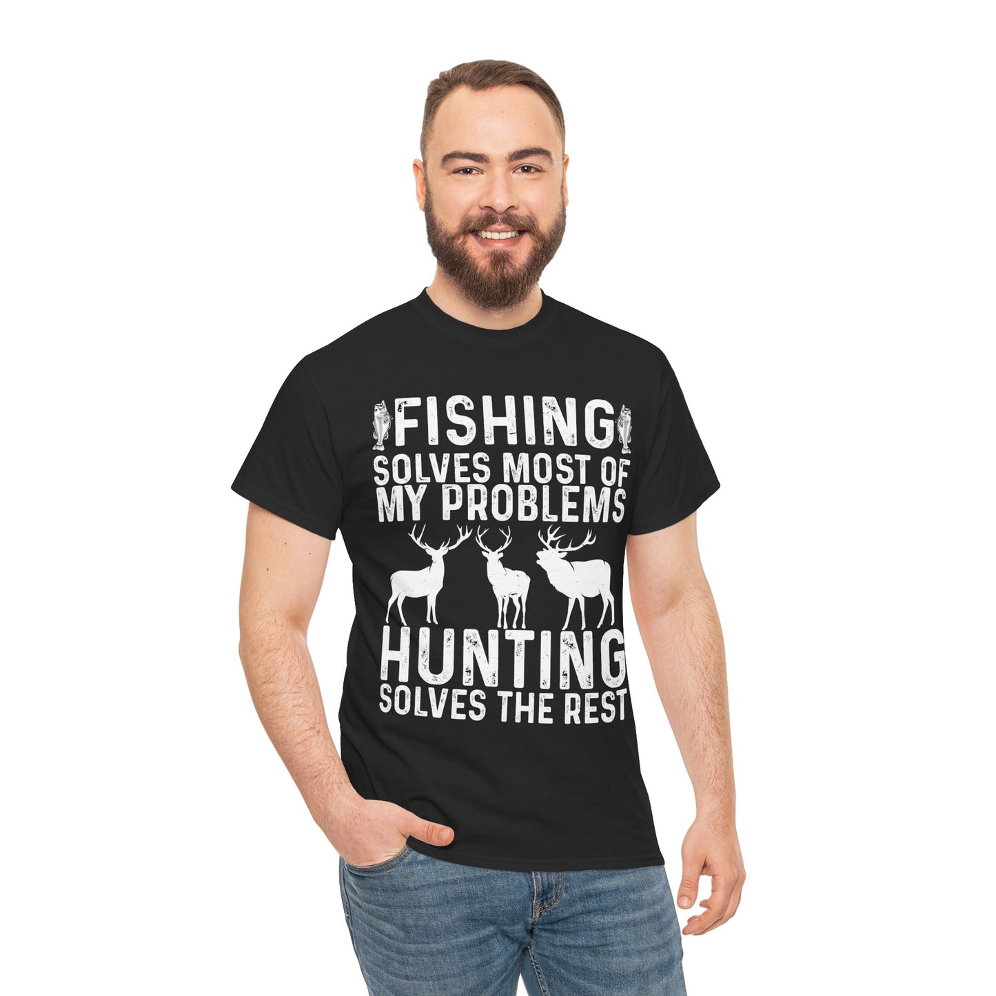Fishing & Hunting T-Shirt, Fishing Hunting Lovers Gifts, Fisherman Hunter T-Shirt