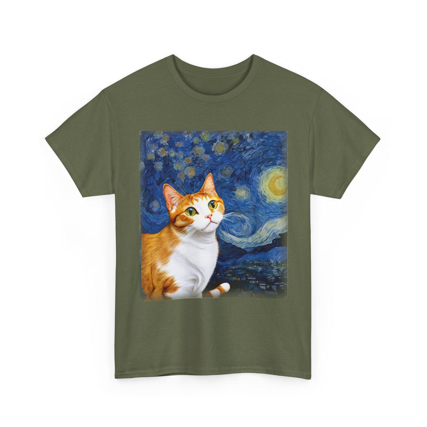 Cat T-Shirt, Cats Owner, Van Gogh Starry Night Cat Animals Lovers Gifts Shirt