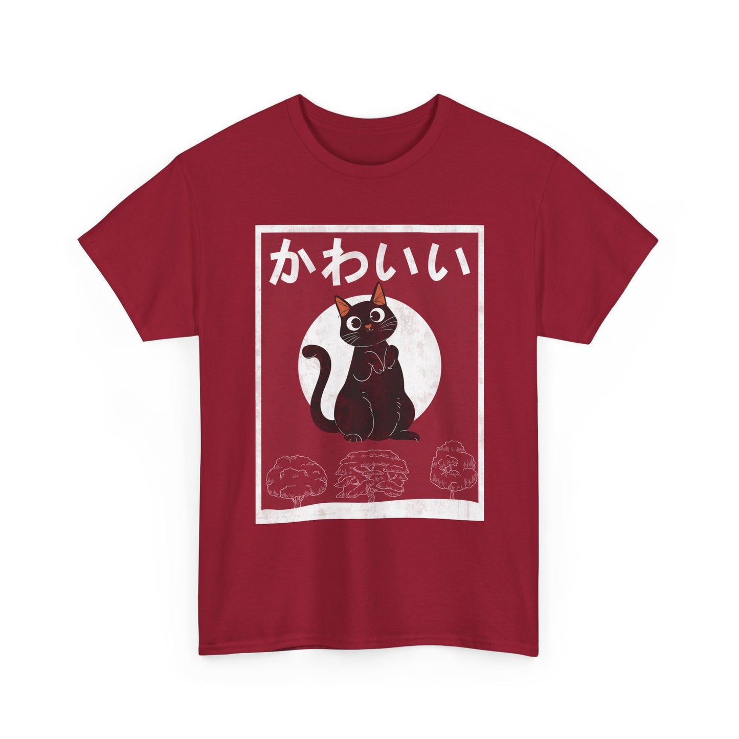 Kawaii Cat T-Shirt, Japanese Art Lovers Gifts, Anime Cat Women Men T-Shirt