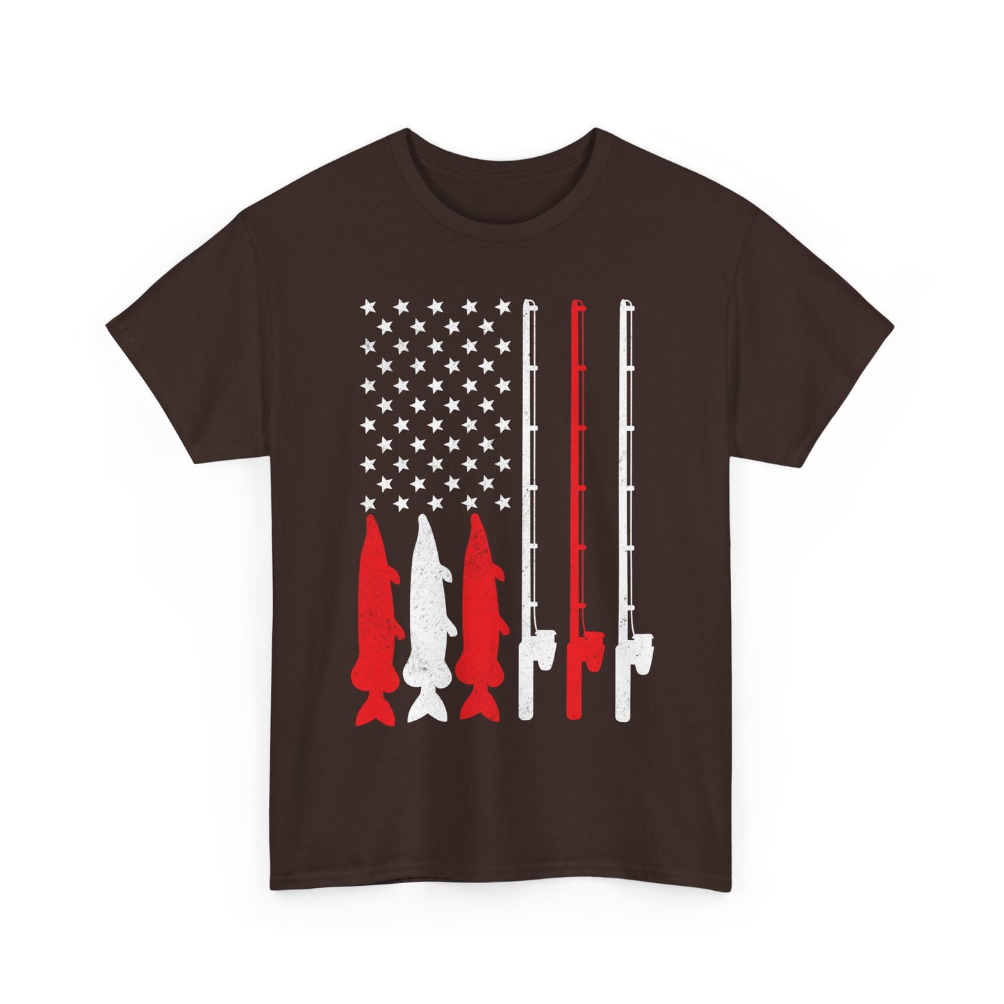 Fishing Rod American Flag T-Shirt, Fishing Season Lovers Gift, Fisherman Fishing T-shirt