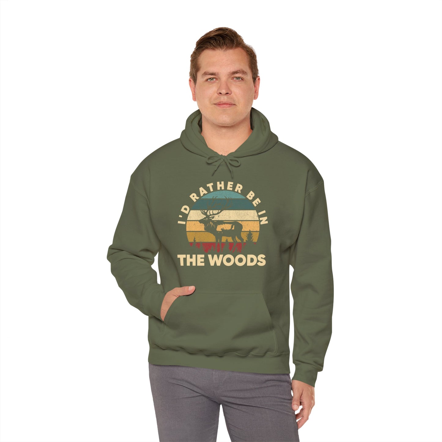 Deer Hunting I'd Rather Be In The Woods Hoodie, Deer Hunting Lovers Hunting Season Hoodie