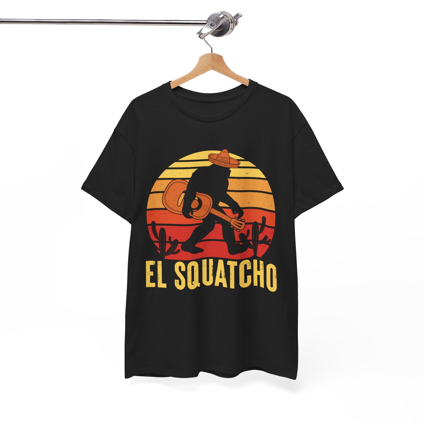 Bigfoot Shirt, El Squatcho, Sasquatch Lovers Gifts, Bigfoot Guitar Funny T-Shirt