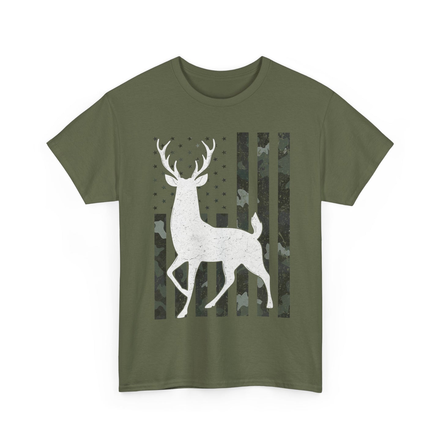 Deer Hunting Shirt, American Flag Camo Deer Hunting Season Lovers, Hunter Dad Men T-Shirt