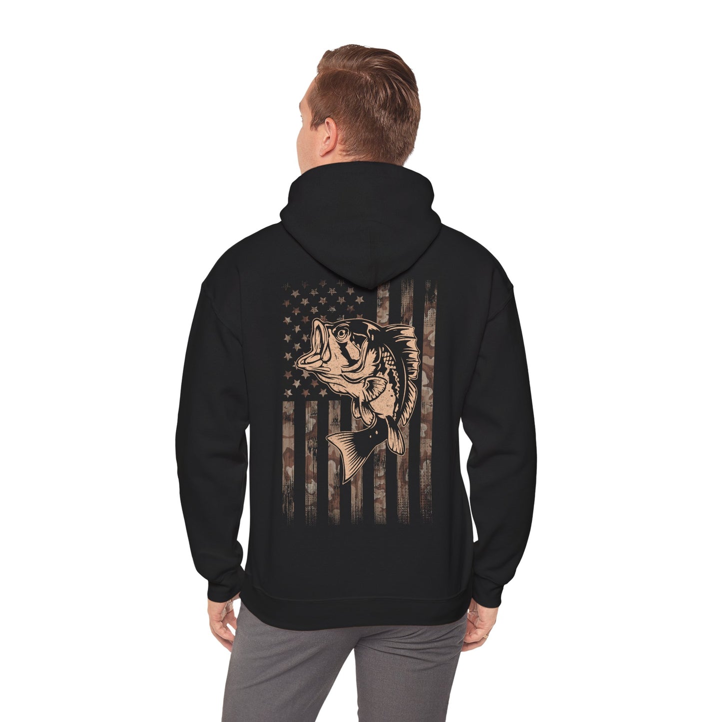 Fishing Camo American Flag Hoodie, Fishing Lovers Gifts, Fisherman Fishing Season Hoodie