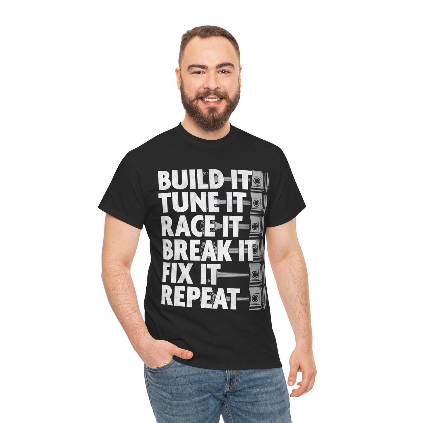 Car Shirt, Build it Tune It Race It Break It Fix It Repeat, Car Racing Lovers Gifts Shirt