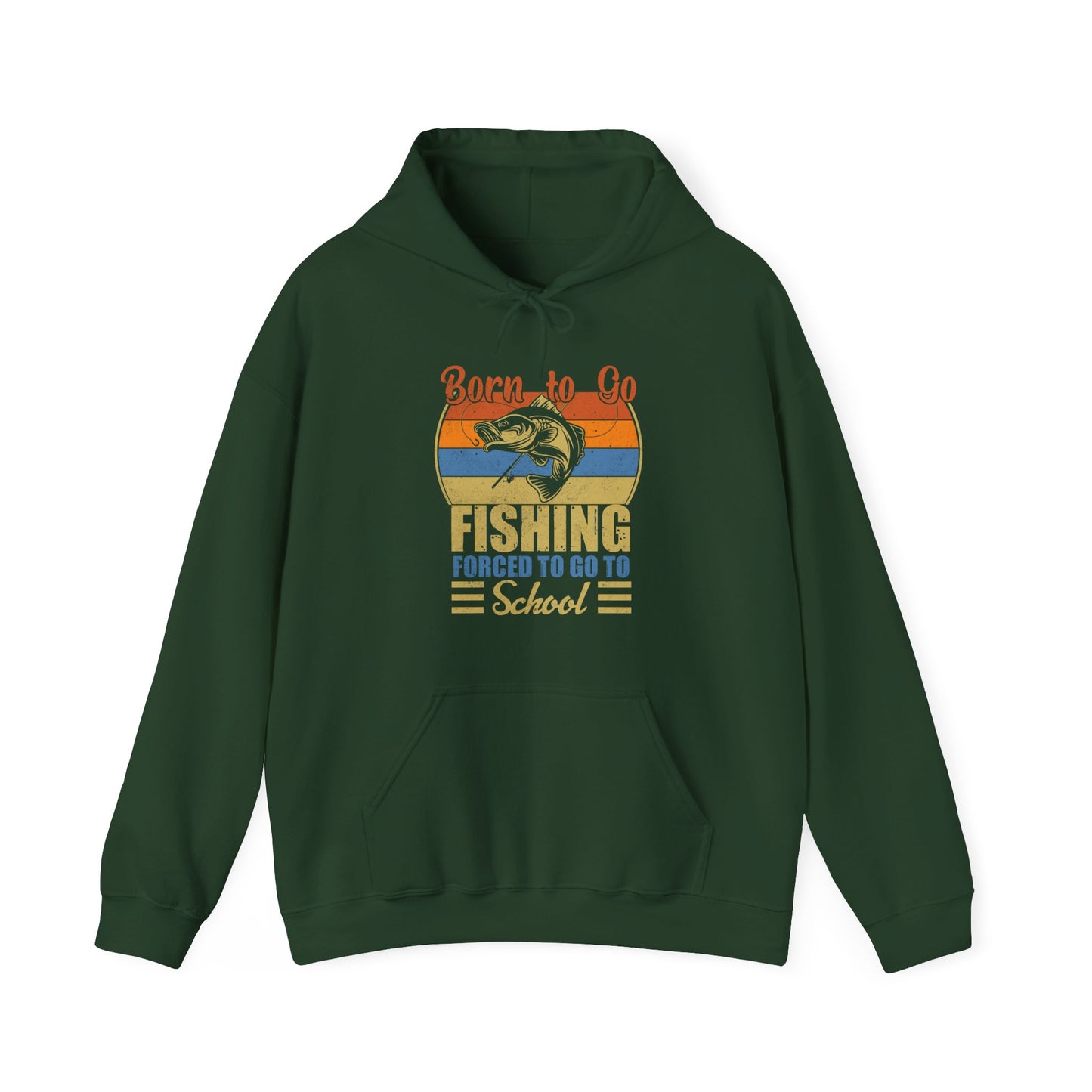 Fishing Hoodie, Born To Go Fishing Forced To Go To School, Fisherman Fishing Season Hoodie