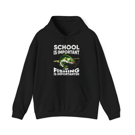 Fishing Hoodie, Fishing Lover Gift Hoodie, School Is Important But Fishing Is Importanter Hoodie