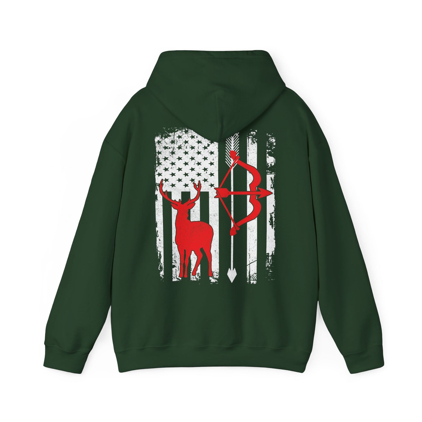 Deer Hunting Hoodie - Hunting Season Lovers, Whitetails Hunter Dad, Camouflage American Flag Hoodie