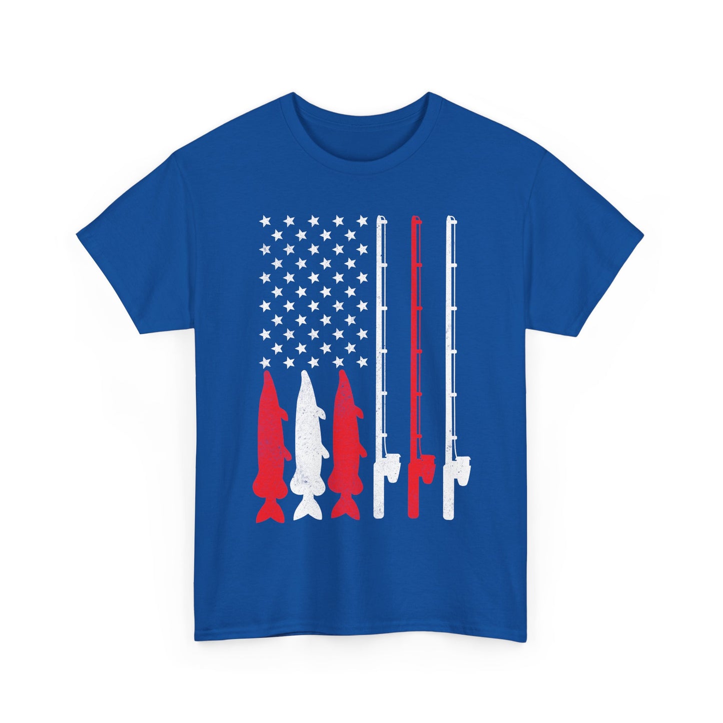 Fishing Rod American Flag T-Shirt, Fishing Season Lovers Gift, Fisherman Fishing T-shirt