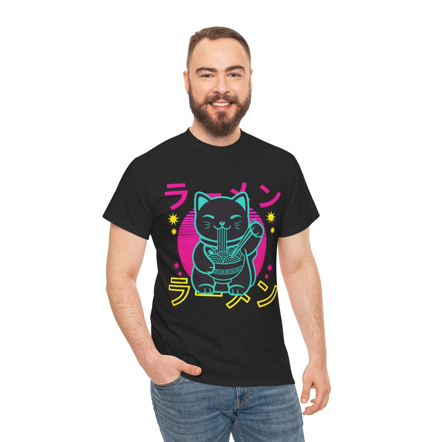 Anime Cat Shirt, Kawaii Cat, Japanese Noodles Lovers Gifts Kitten T-Shirt