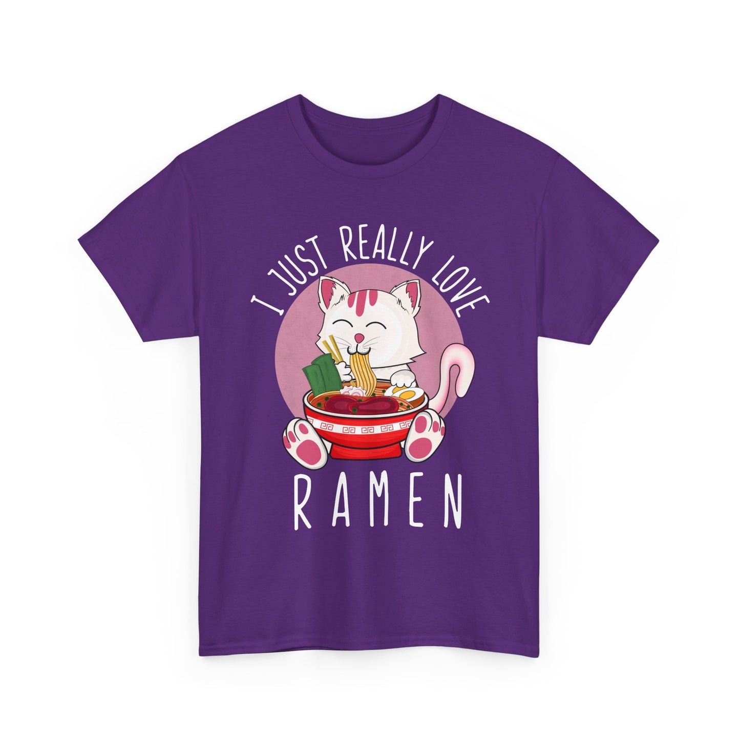 Kawaii Cat Shirt, I Just Really Love Ramen, Cats Japanese Food Lovers Funny T-Shirt