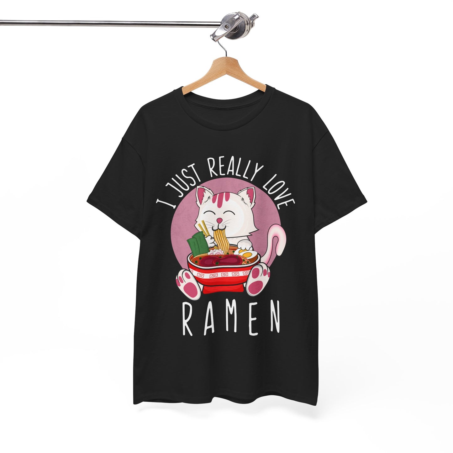 Kawaii Cat Shirt, I Just Really Love Ramen, Cats Japanese Food Lovers Funny T-Shirt