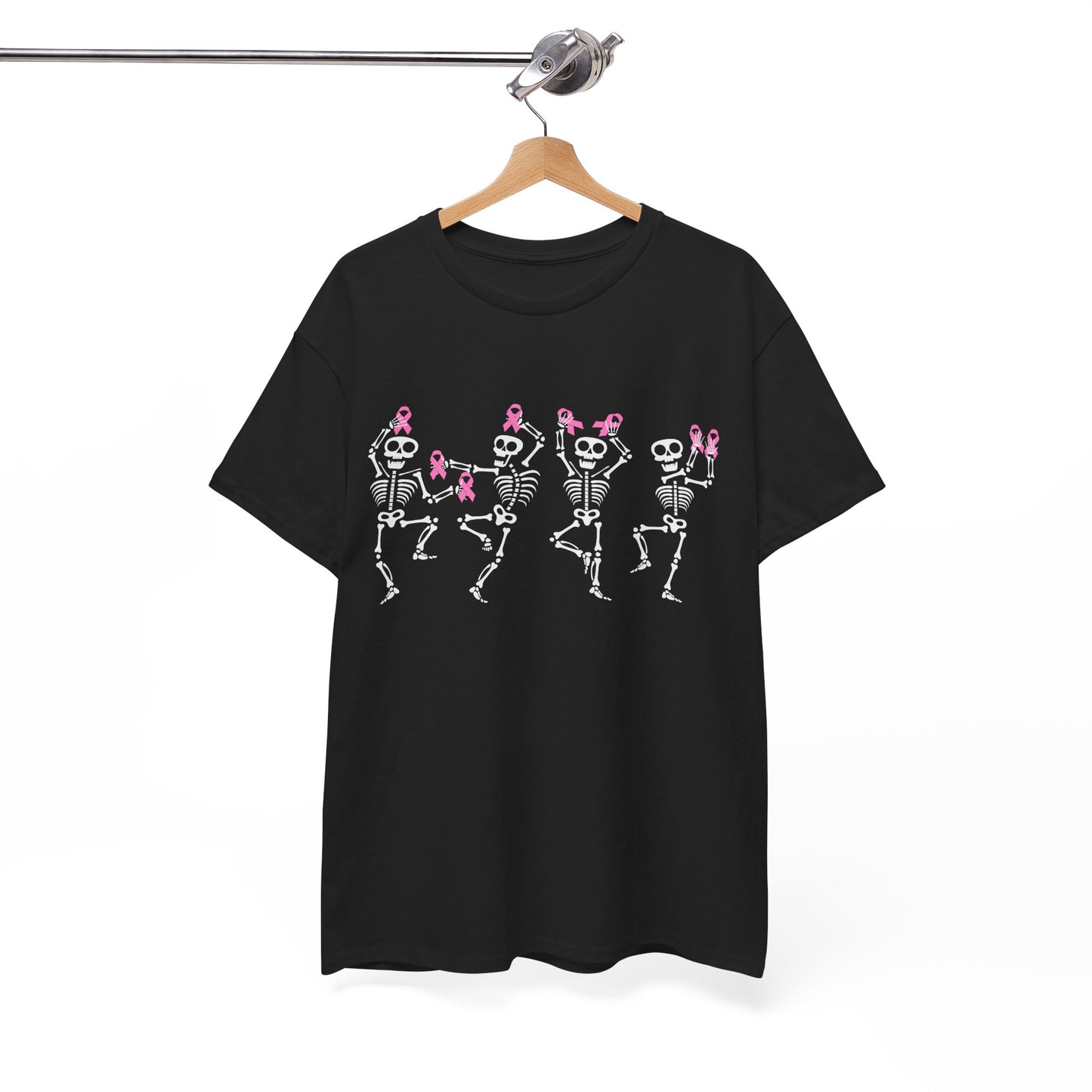 Breast Cancer Shirt, Breast Cancer Awareness, Dabbing Skeleton Pink Ribbon T-Shirt