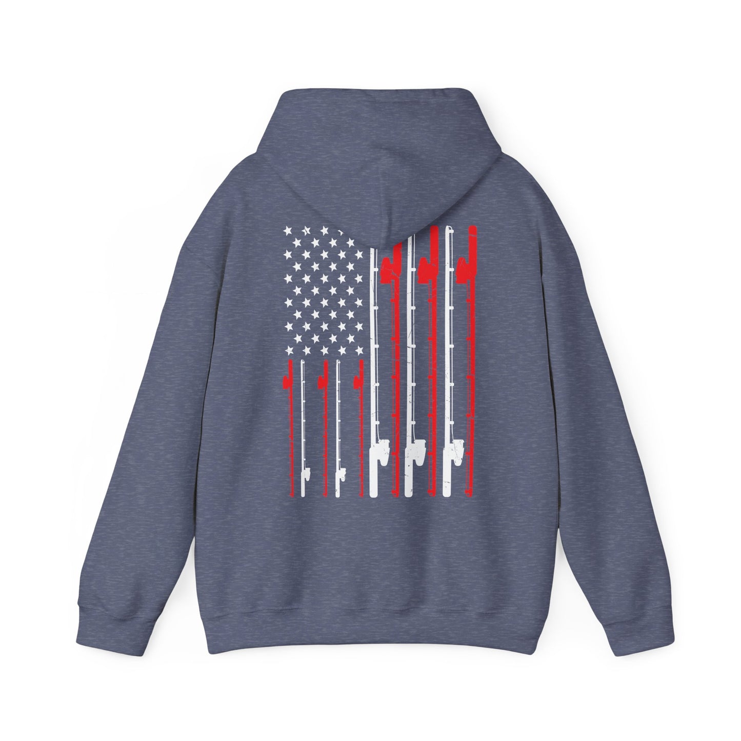 Fishing Hoodie, Fishing Rod American Flag, Fishing Lovers, Fishing Season Fisherman Hoodie