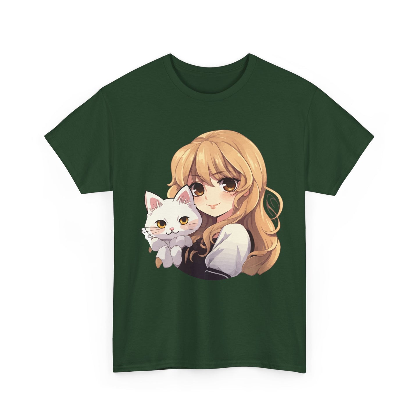 Anime Girl with Kawaii Cat Shirt, Otaku Japan Culture Loves Gifts Women Girls T-Shirt