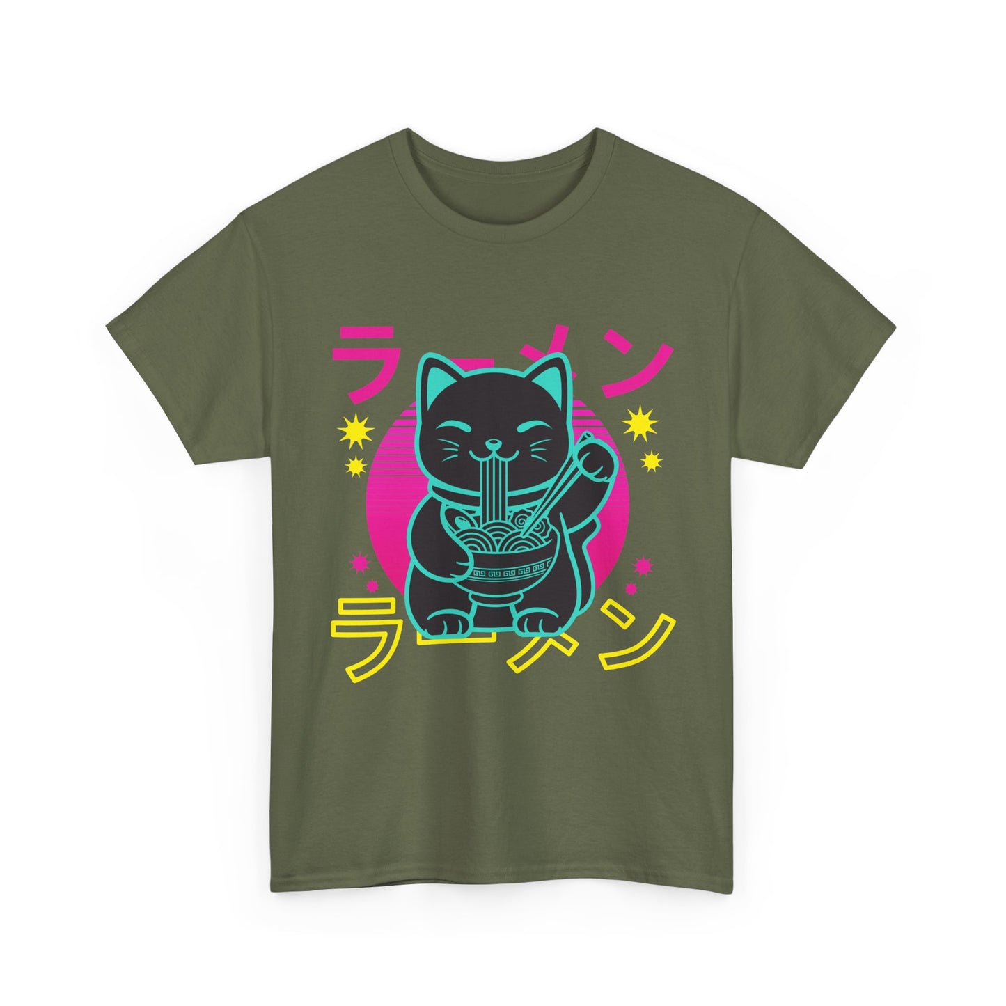 Anime Cat Shirt, Kawaii Cat, Japanese Noodles Lovers Gifts Kitten T-Shirt