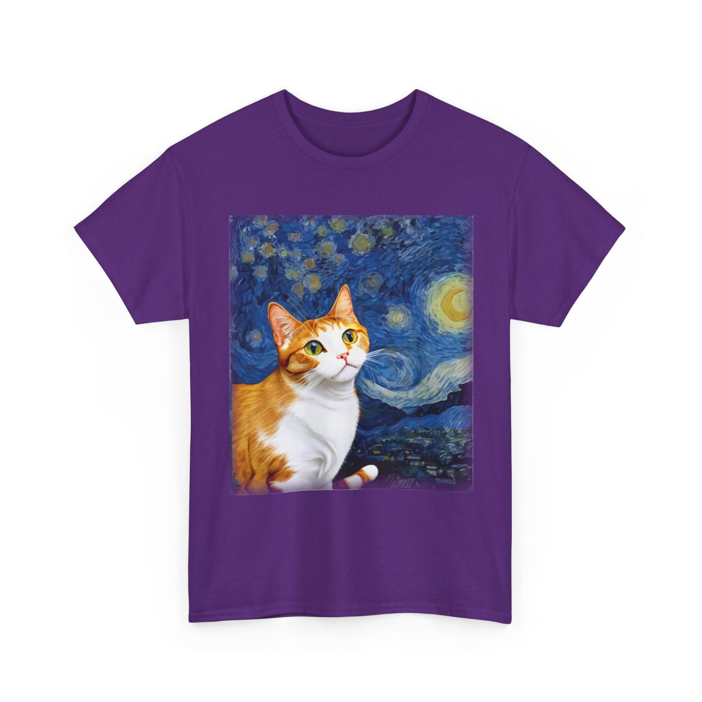 Cat T-Shirt, Cats Owner, Van Gogh Starry Night Cat Animals Lovers Gifts Shirt