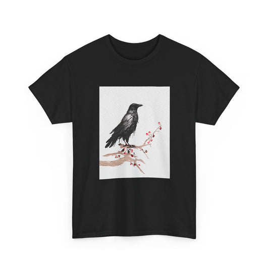 Crow Japanese Art T-Shirt, Raven Lovers Gifts, Japanese Kyosai Woodblock Shirt