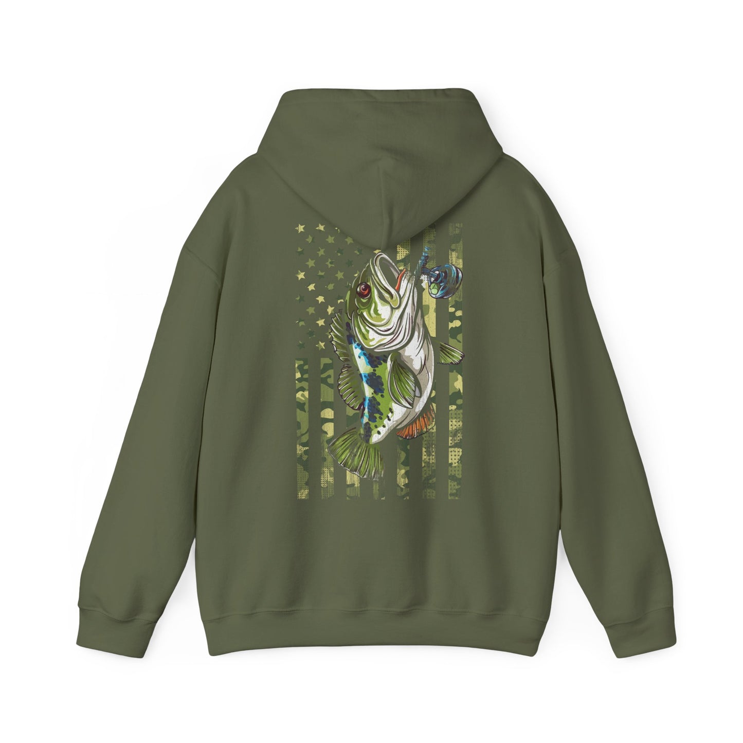 Fisherman Hoodie, American Flag Camouflage Fishing, Fishing Season Lovers Camo Hoodie