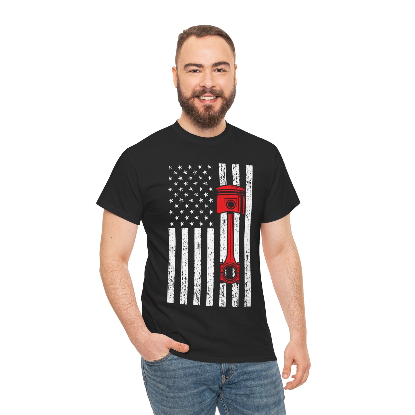 Car Shirt, American Flag Car, Cars Lovers Racing Racer Men Dad Shirt