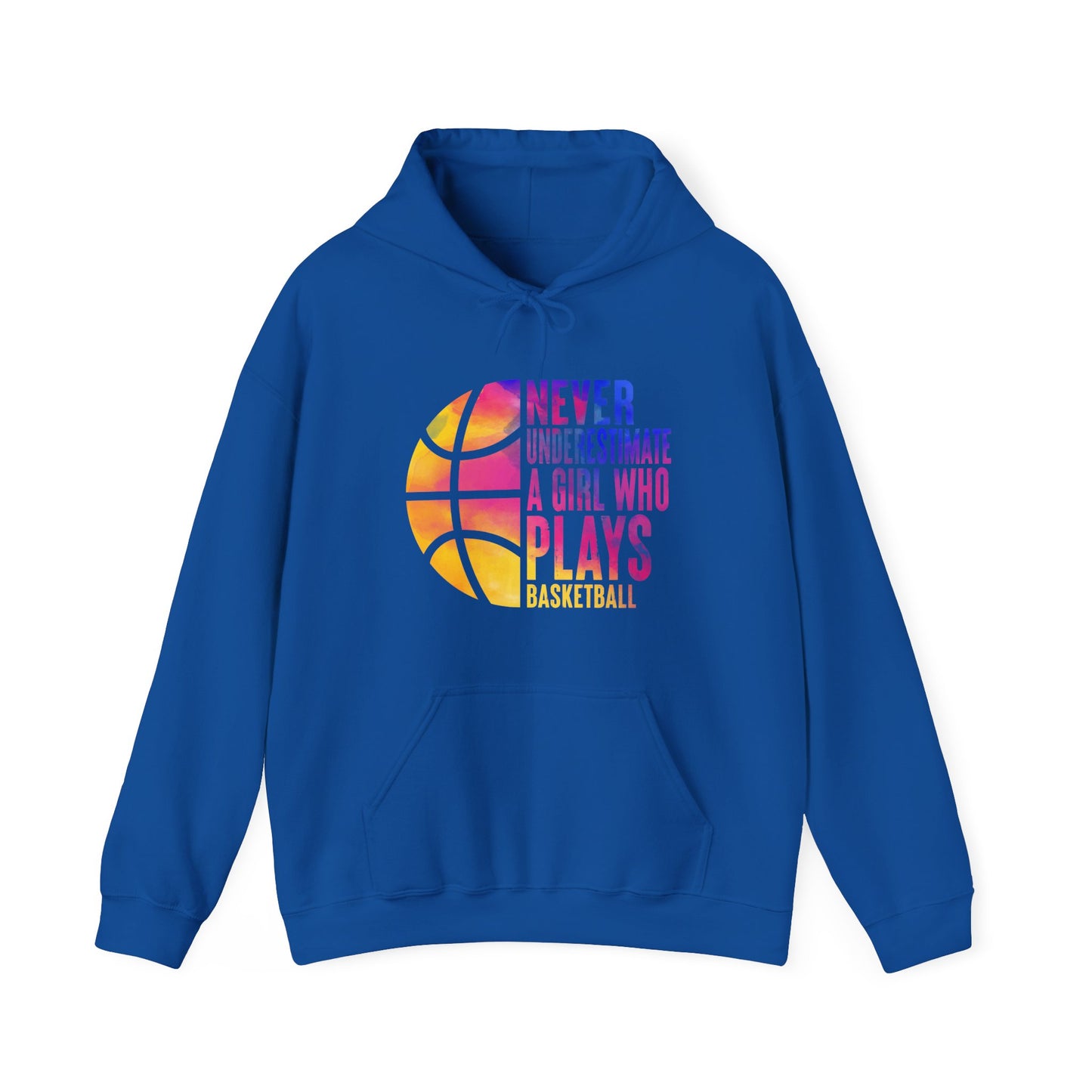 Basketball Player Hoodie, Never Underestimate A Girl Who Plays Basketball Women Girls Hoodie