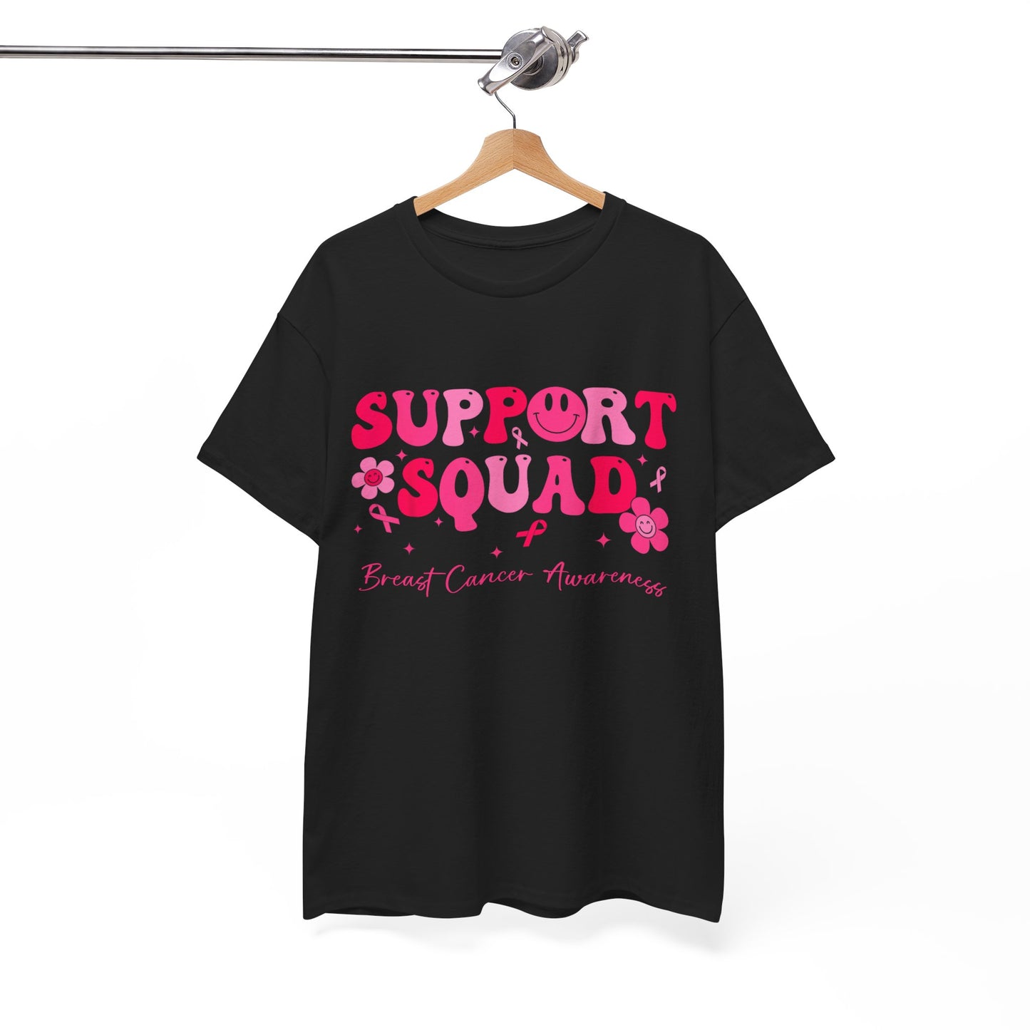 Breast Cancer Shirt, Support Squad, Breast Cancer Awareness Pink Ribbon T-Shirt