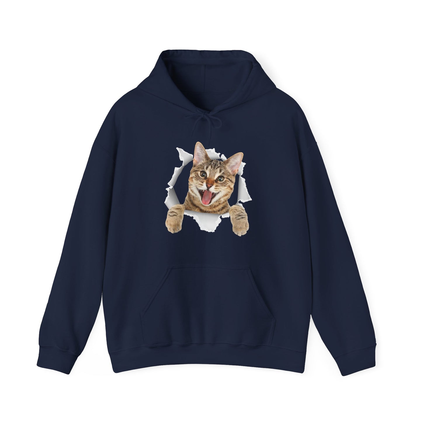 Cat Hoodie, Cat Torn Cloth, Cats Owner Kitten Lovers Gifts Women Men Cute Hoodie