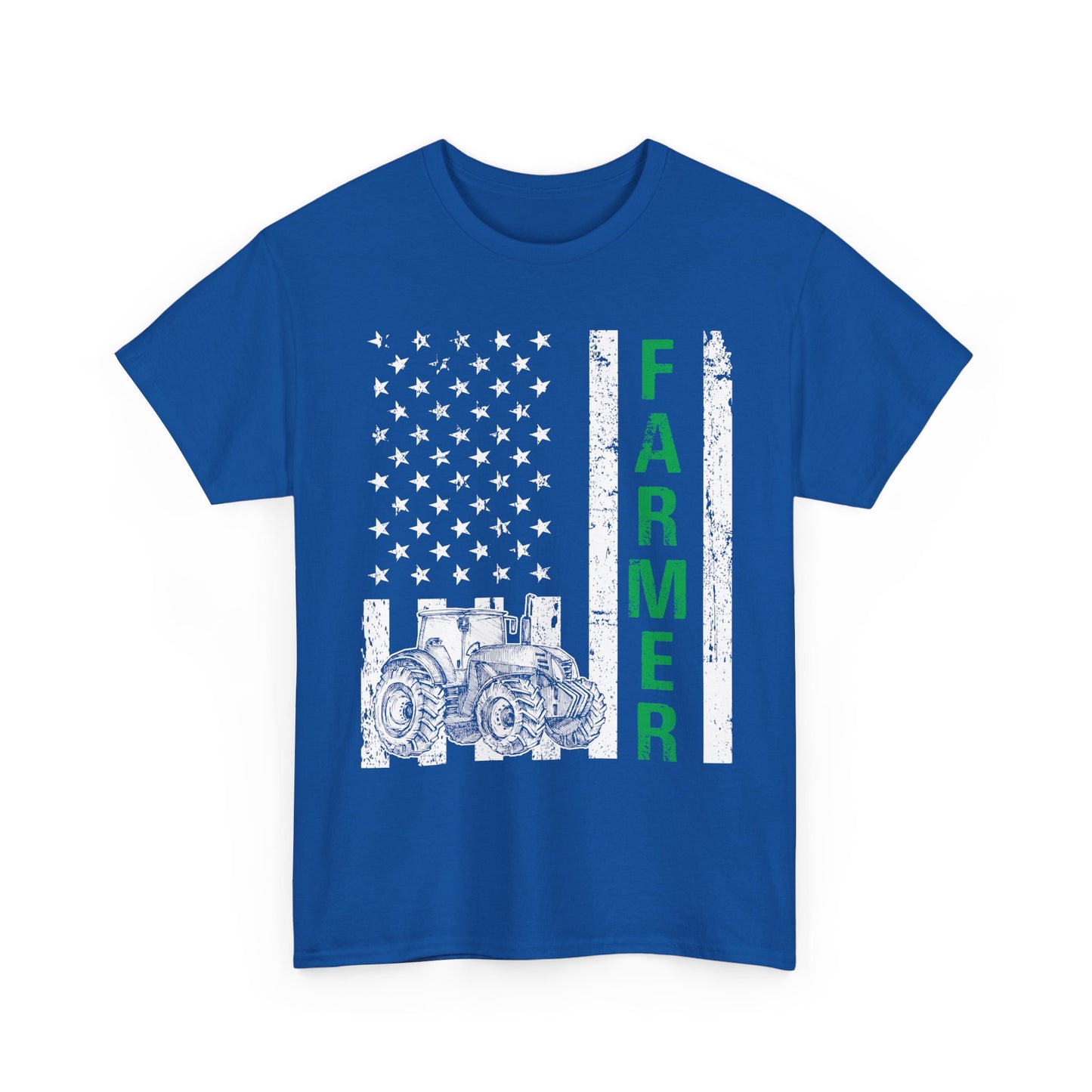Farmer American Flag T-Shirt, Farming Tractor Lovers Gifts, Farmer Dad Men T-Shirt