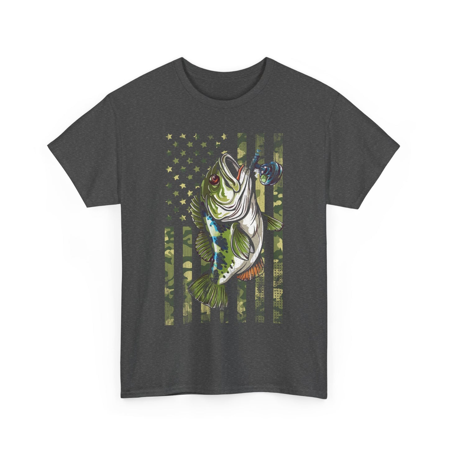 Fisherman Shirt, American Flag Camouflage Fishing, Fishing Season Lovers Camo T-Shirt