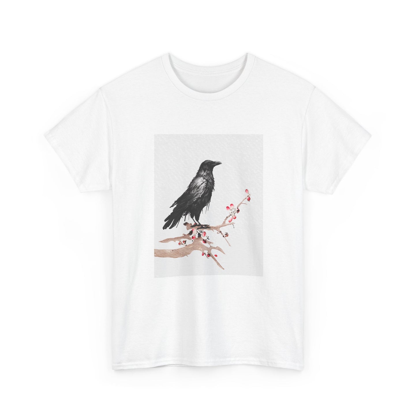 Crow Japanese Art T-Shirt, Raven Lovers Gifts, Japanese Kyosai Woodblock Shirt