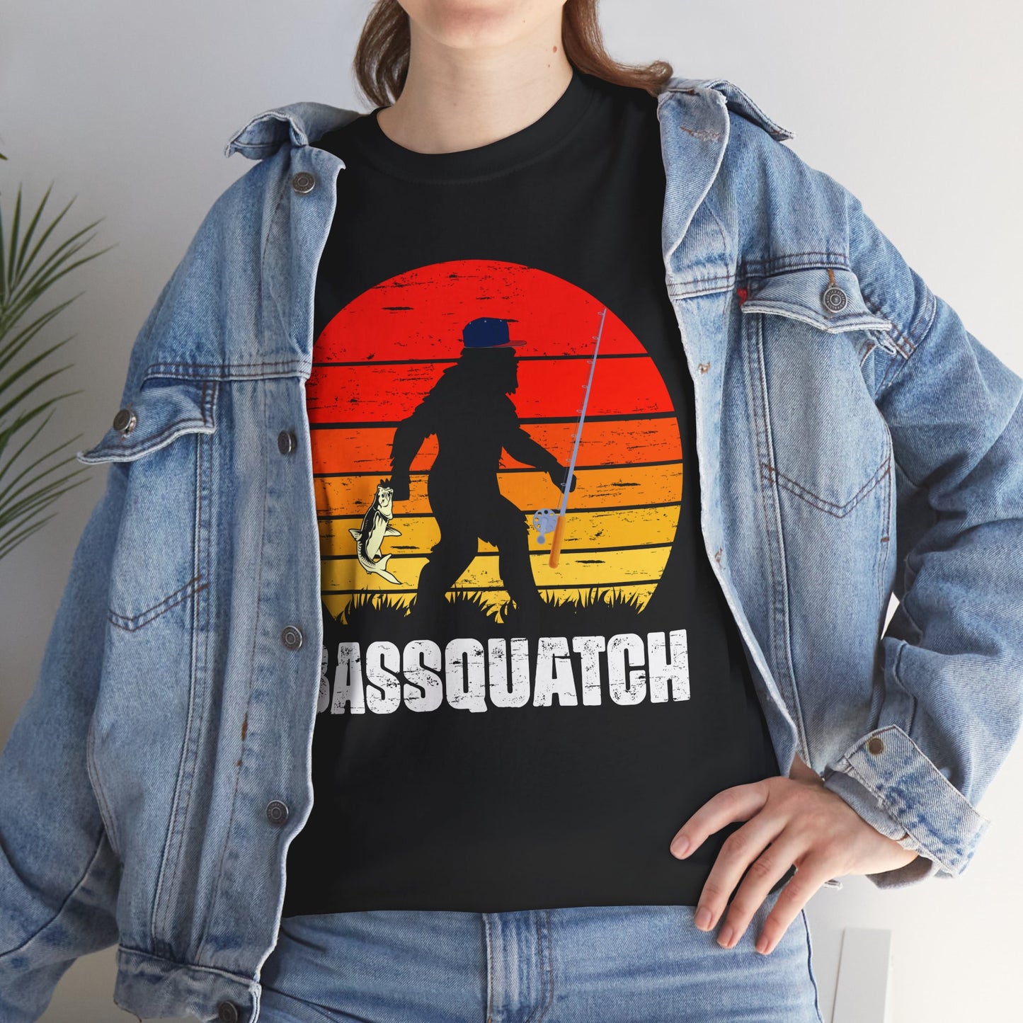 Bigfoot Fishing Shirt, Bassquatch Sasquatch Fishing, Fishing Bigfoot Lovers T-Shirt