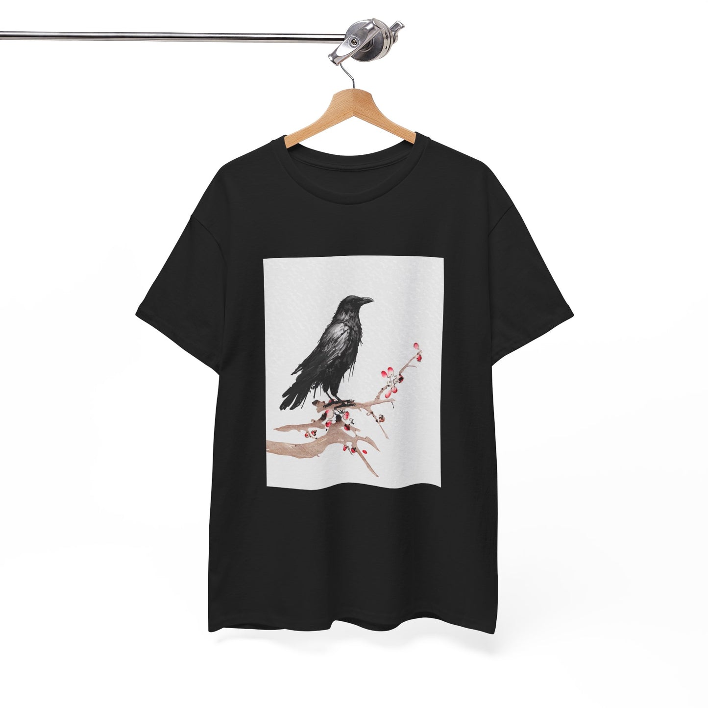 Crow Japanese Art T-Shirt, Raven Lovers Gifts, Japanese Kyosai Woodblock Shirt