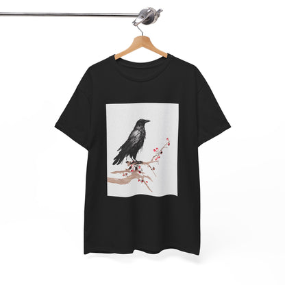 Crow Japanese Art T-Shirt, Raven Lovers Gifts, Japanese Kyosai Woodblock Shirt
