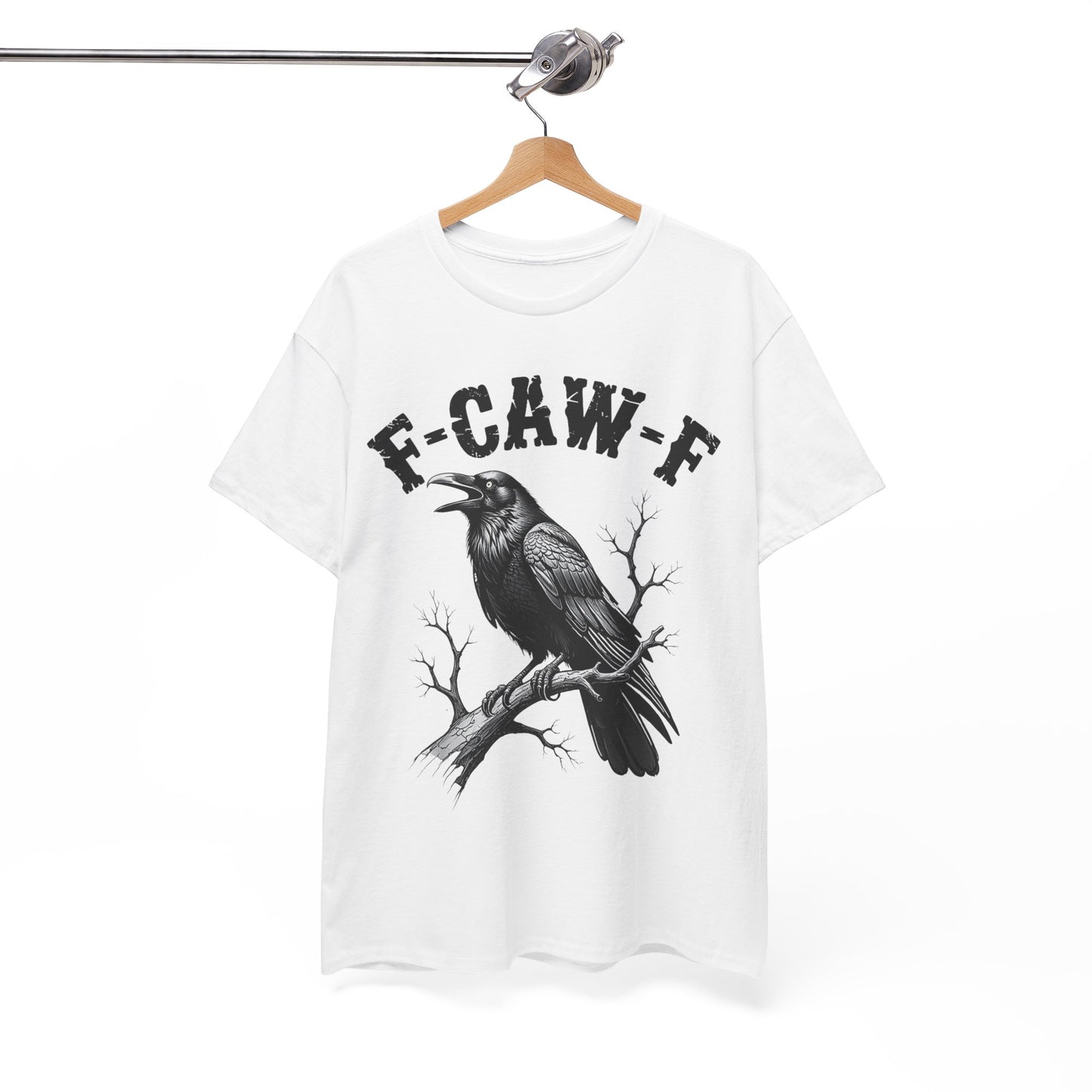 Funny F-CAW-F Crow T-Shirt, Black Crow Gothic Adult Humor T-Shirt