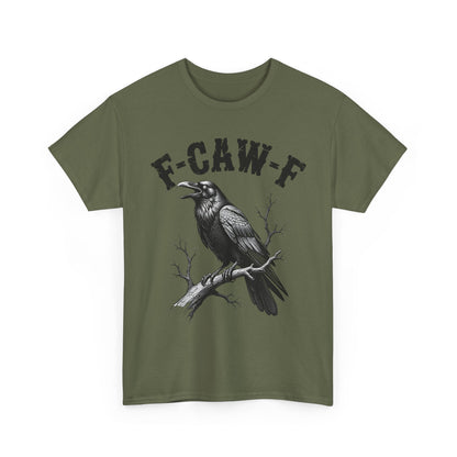 Funny F-CAW-F Crow T-Shirt, Black Crow Gothic Adult Humor T-Shirt