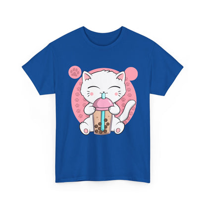 Anime Cat Shirt, Boba Cat Bubble Tea Neko, Japanese Kawaii Cat Lovers Gifts Shirt