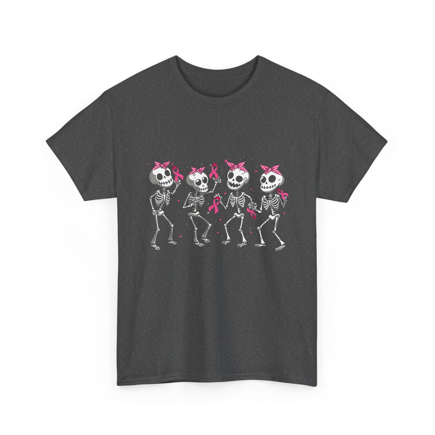Breast Cancer Awareness T-Shirt, Breast Cancer Dabbing Skeleton Pink Ribbon Funny Shirt