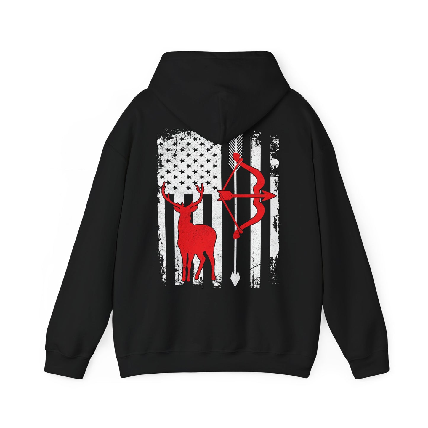 Deer Hunting Hoodie - Hunting Season Lovers, Whitetails Hunter Dad, Camouflage American Flag Hoodie