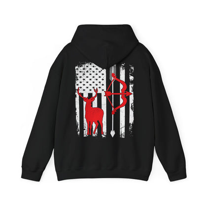 Deer Hunting Hoodie - Hunting Season Lovers, Whitetails Hunter Dad, Camouflage American Flag Hoodie