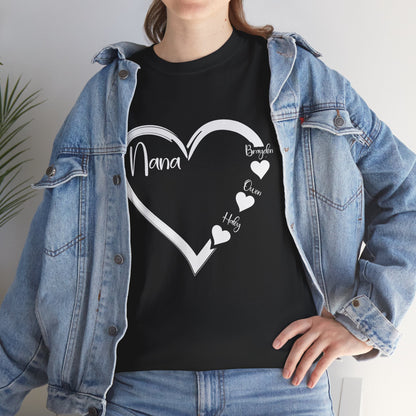 Nana Shirt, Heart Grandmother Mother's Day, Grandma Grandkids Gifts T-Shirt