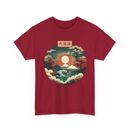 Japanese Art Shirt, Japan Lover, Japanese Red Sunset Women Men T-Shirt