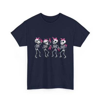 Breast Cancer Awareness T-Shirt, Breast Cancer Dabbing Skeleton Pink Ribbon Funny Shirt