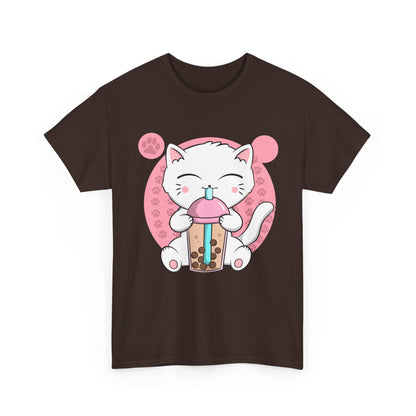 Anime Cat Shirt, Boba Cat Bubble Tea Neko, Japanese Kawaii Cat Lovers Gifts Shirt