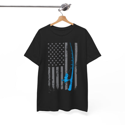 American Flag Fishing T-Shirt, Fishing Rod, Fisherman Fishing Season Lovers Shirt