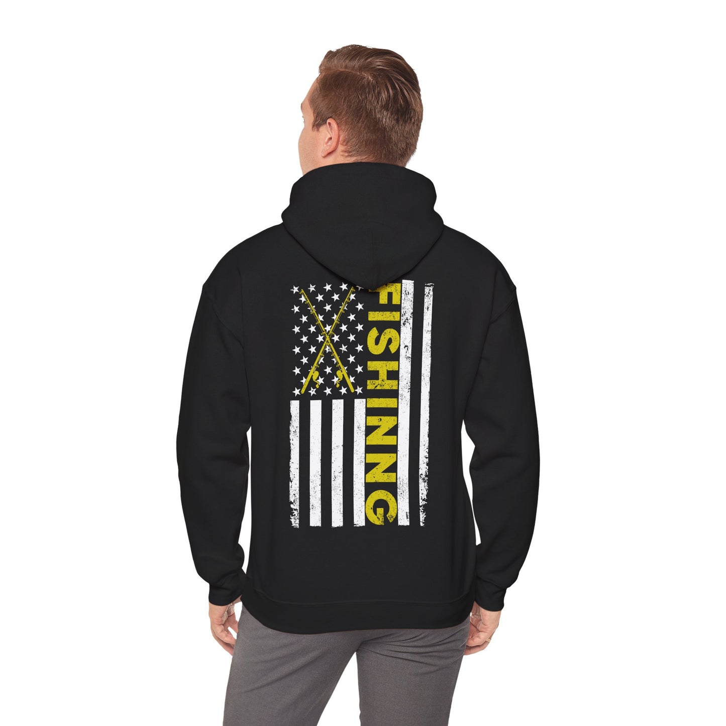 Fishing American Flag Hoodie, Fishing Rod, Fishing Season Lovers Gift Hoodie