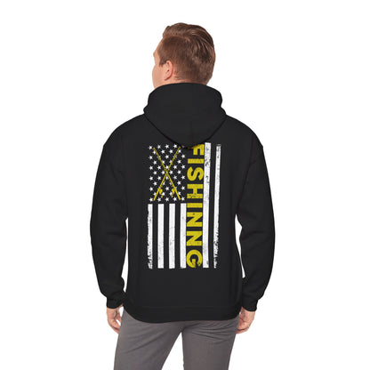 Fishing American Flag Hoodie, Fishing Rod, Fishing Season Lovers Gift Hoodie
