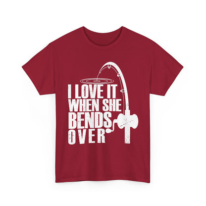 Fisherman T-Shirt, Fishing Rod, Fishing Season Lovers I Love It When She Bends Over Shirt