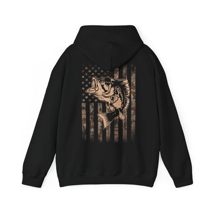 Fishing Camo American Flag Hoodie, Fishing Lovers Gifts, Fisherman Fishing Season Hoodie