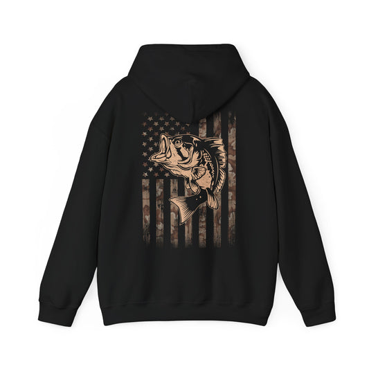 Fishing Camo American Flag Hoodie, Fishing Lovers Gifts, Fisherman Fishing Season Hoodie