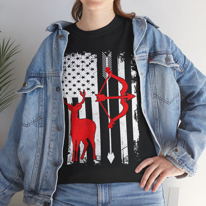 Deer Hunting Shirt - Hunting Season Lovers, Whitetails Hunter Dad, Camouflage American Flag T-Shirt